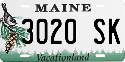 ME license plate 3020SK