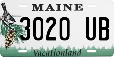 ME license plate 3020UB