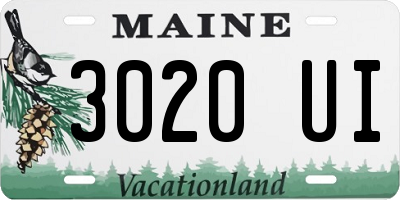 ME license plate 3020UI
