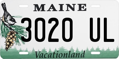 ME license plate 3020UL