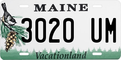 ME license plate 3020UM