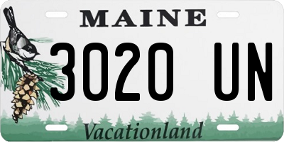 ME license plate 3020UN