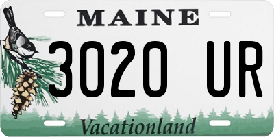 ME license plate 3020UR