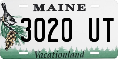 ME license plate 3020UT