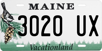 ME license plate 3020UX