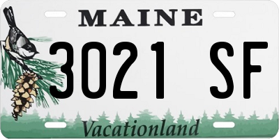 ME license plate 3021SF