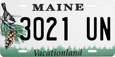 ME license plate 3021UN