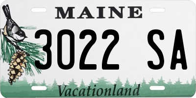ME license plate 3022SA