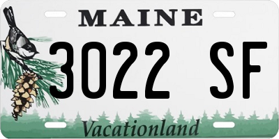 ME license plate 3022SF