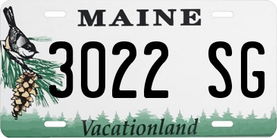 ME license plate 3022SG