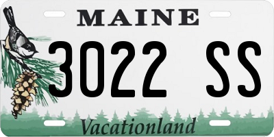 ME license plate 3022SS