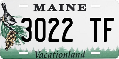 ME license plate 3022TF