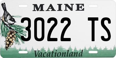 ME license plate 3022TS