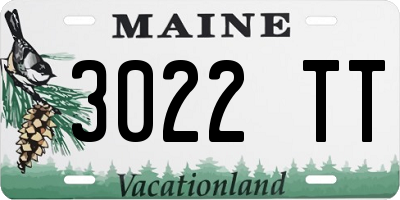 ME license plate 3022TT