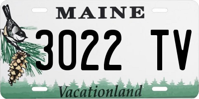 ME license plate 3022TV