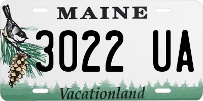 ME license plate 3022UA