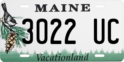 ME license plate 3022UC