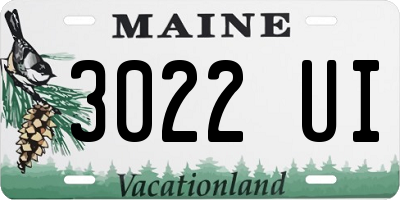 ME license plate 3022UI