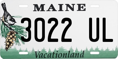 ME license plate 3022UL