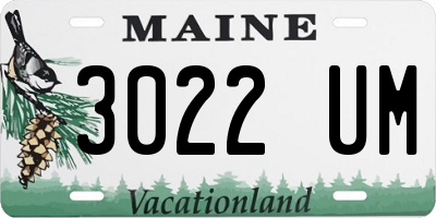 ME license plate 3022UM