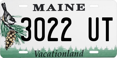 ME license plate 3022UT