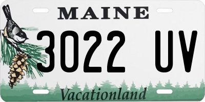 ME license plate 3022UV