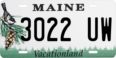 ME license plate 3022UW