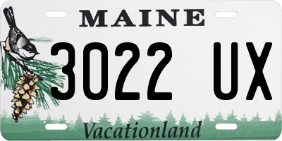 ME license plate 3022UX