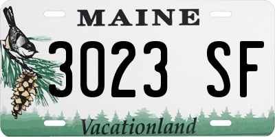 ME license plate 3023SF