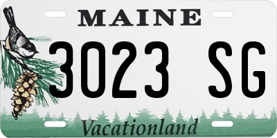 ME license plate 3023SG