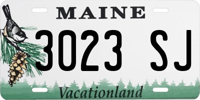 ME license plate 3023SJ