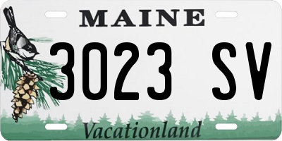 ME license plate 3023SV