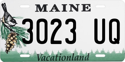 ME license plate 3023UQ