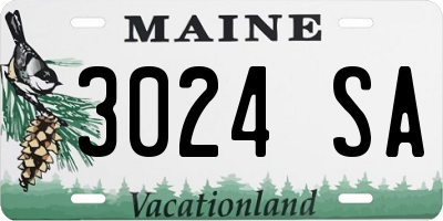 ME license plate 3024SA