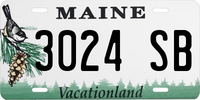 ME license plate 3024SB