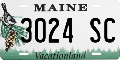 ME license plate 3024SC