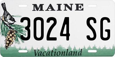 ME license plate 3024SG