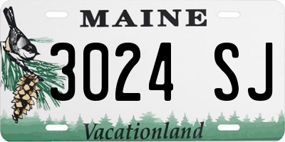 ME license plate 3024SJ