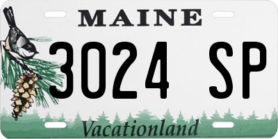 ME license plate 3024SP