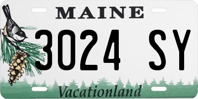 ME license plate 3024SY