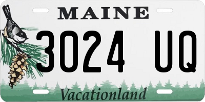 ME license plate 3024UQ