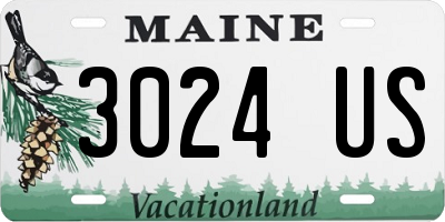 ME license plate 3024US