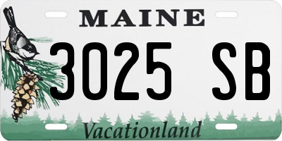 ME license plate 3025SB