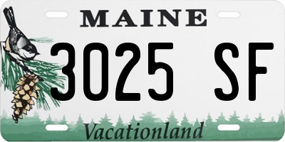 ME license plate 3025SF