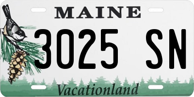 ME license plate 3025SN