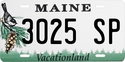 ME license plate 3025SP