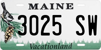 ME license plate 3025SW
