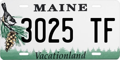 ME license plate 3025TF