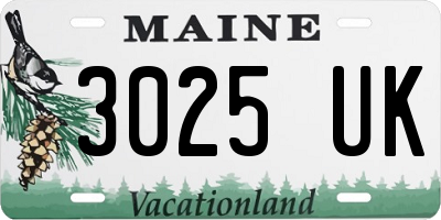 ME license plate 3025UK