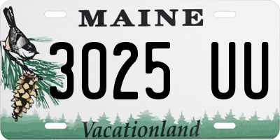 ME license plate 3025UU